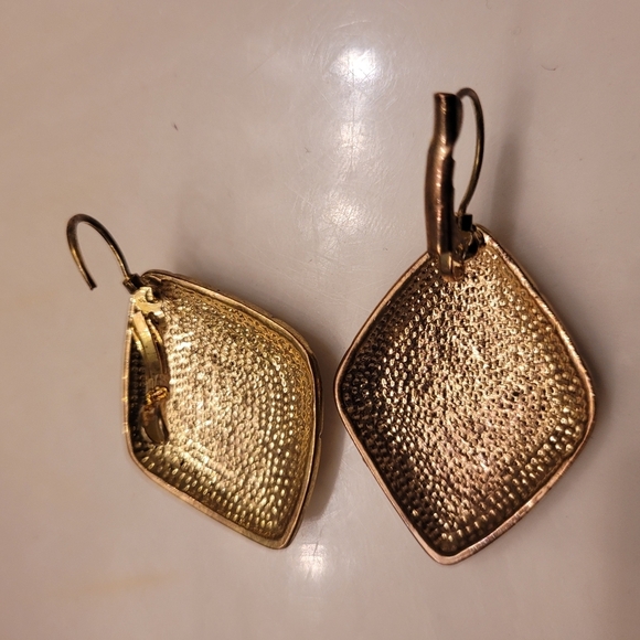 Vintage Old Gold Reptile Earrings Habitat Pierced Heavy Possibly Brass - Picture 2 of 2